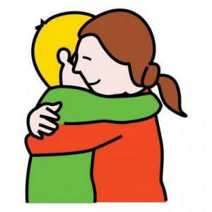 Ficha para aprender a hablar pictograma de abrazo
