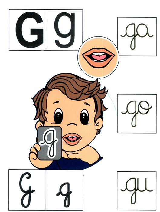 Ficha para aprender el abecedario letra g