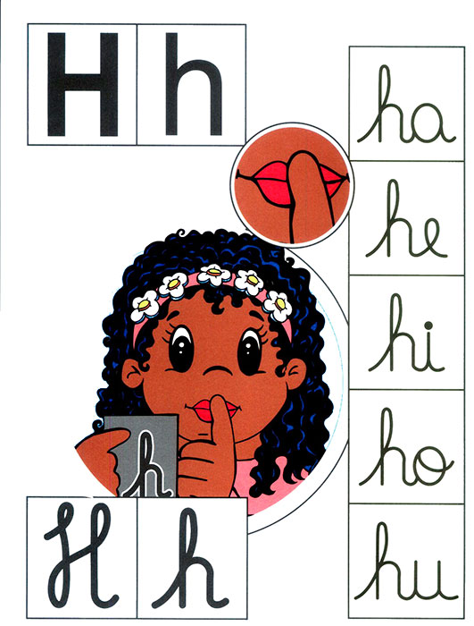 Ficha para aprender el abecedario letra h