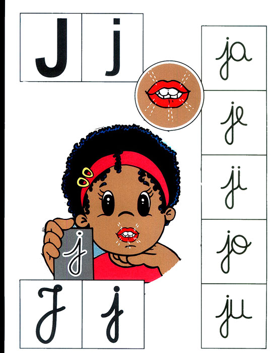 Ficha para aprender el abecedario letra j