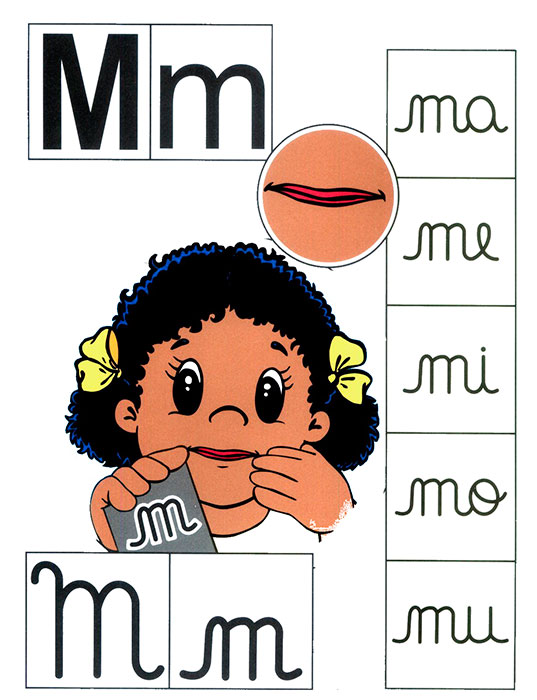 Ficha para aprender el abecedario letra m