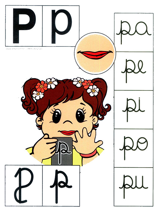 Ficha para aprender el abecedario letra p