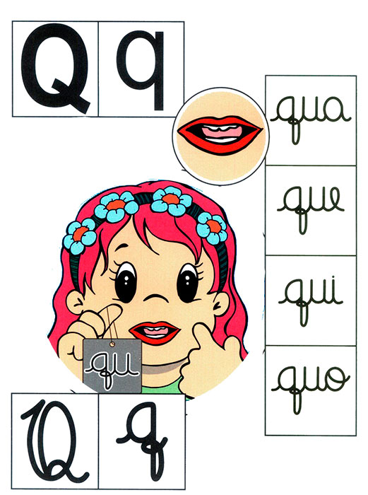 Ficha para aprender el abecedario letra q