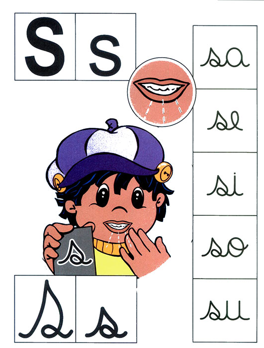 Ficha para aprender el abecedario letra s