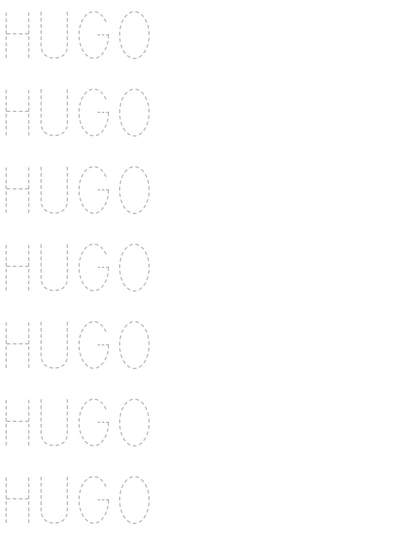 Descargar fichas para aprender a escribir el nombre de Hugo