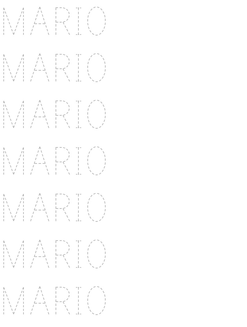 Descargar fichas para aprender a escribir el nombre de Mario