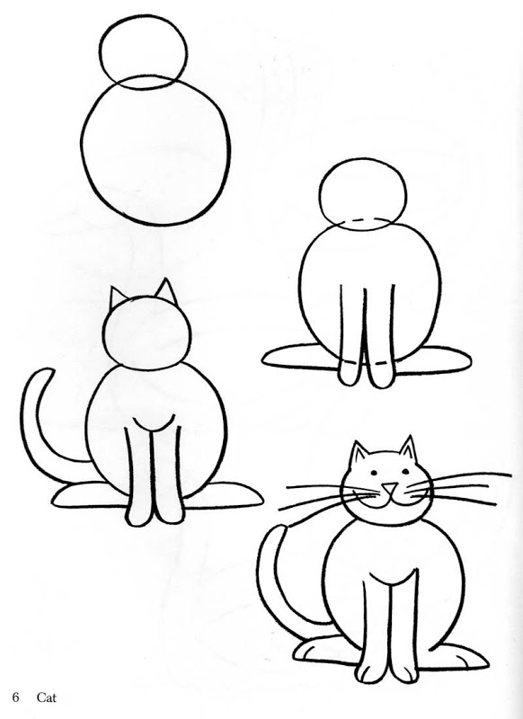 Ficha para aprender a dibujar un gato